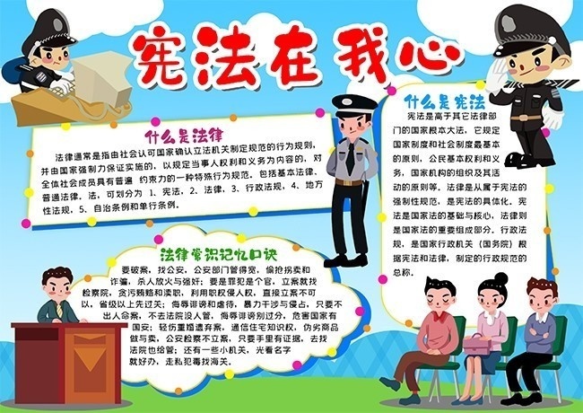 宪法宣传手抄报模板 探索法律的精神家园